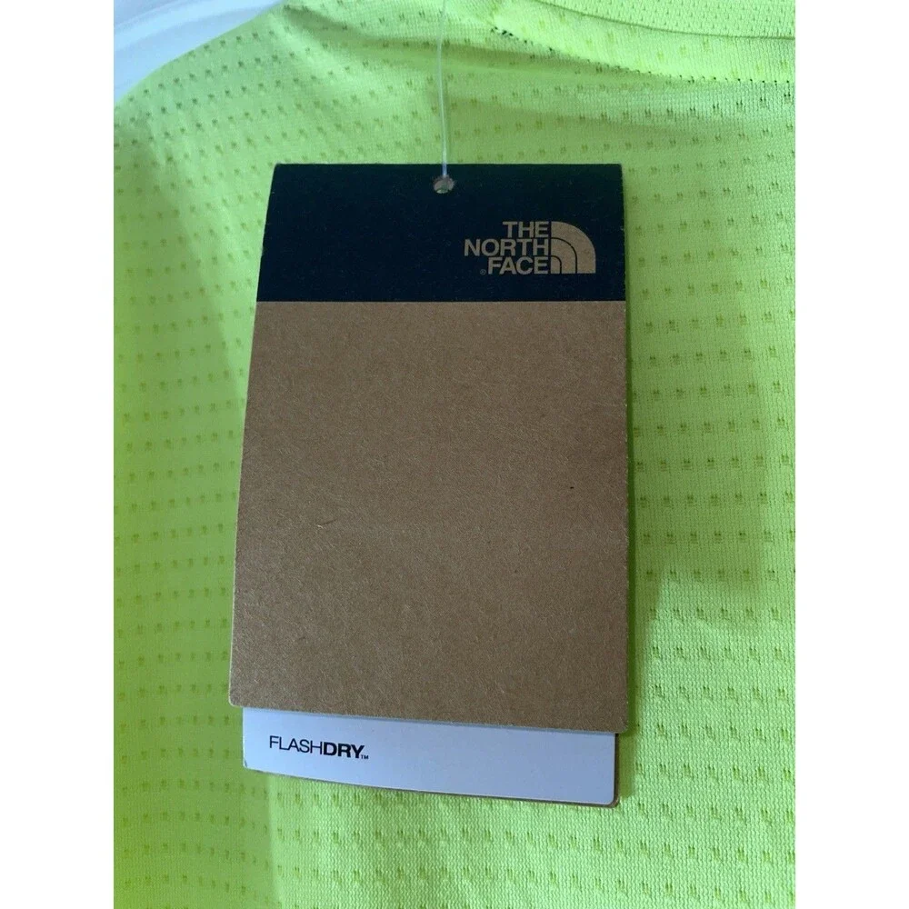 The North Face FlashDry Mesh Performance Tee Mens S LED Yellow NWT